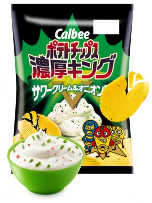 Patatas Onduladas Calbee Rich King de Crema Agria 55g.